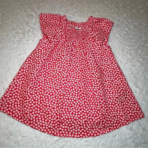 Girls red polka dot blouse with cap sleeves - Picture 3 of 6